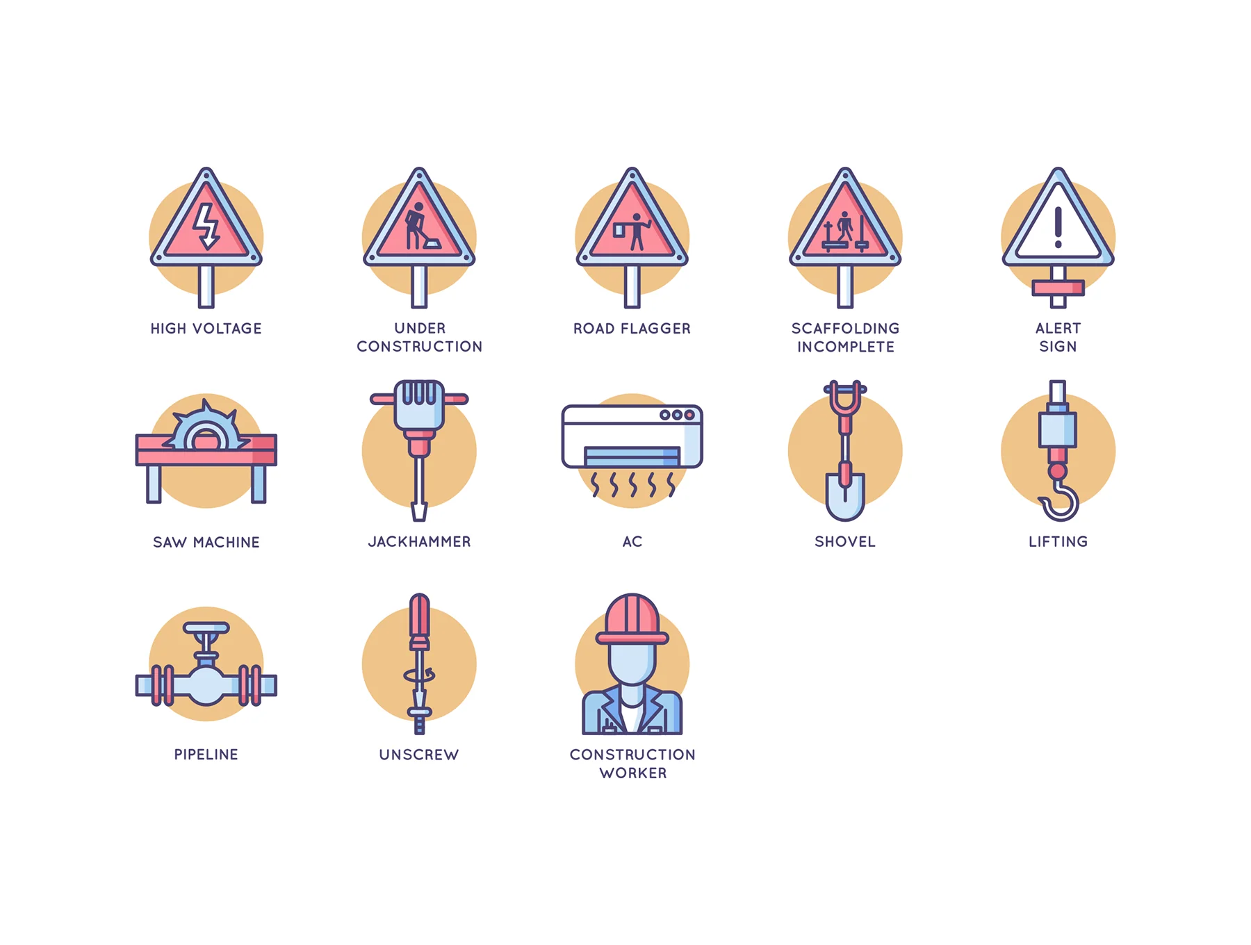 73 Construction Icons | Butterscotch Series 5