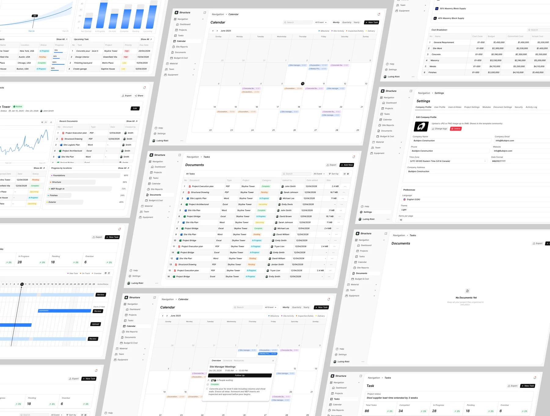 Construction Project Management Dashboard UI Kit - Structura 3