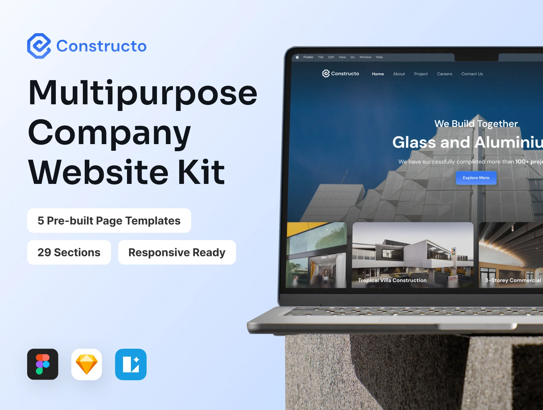 Constructo - Multipurpose Company Landing Page UI Kit