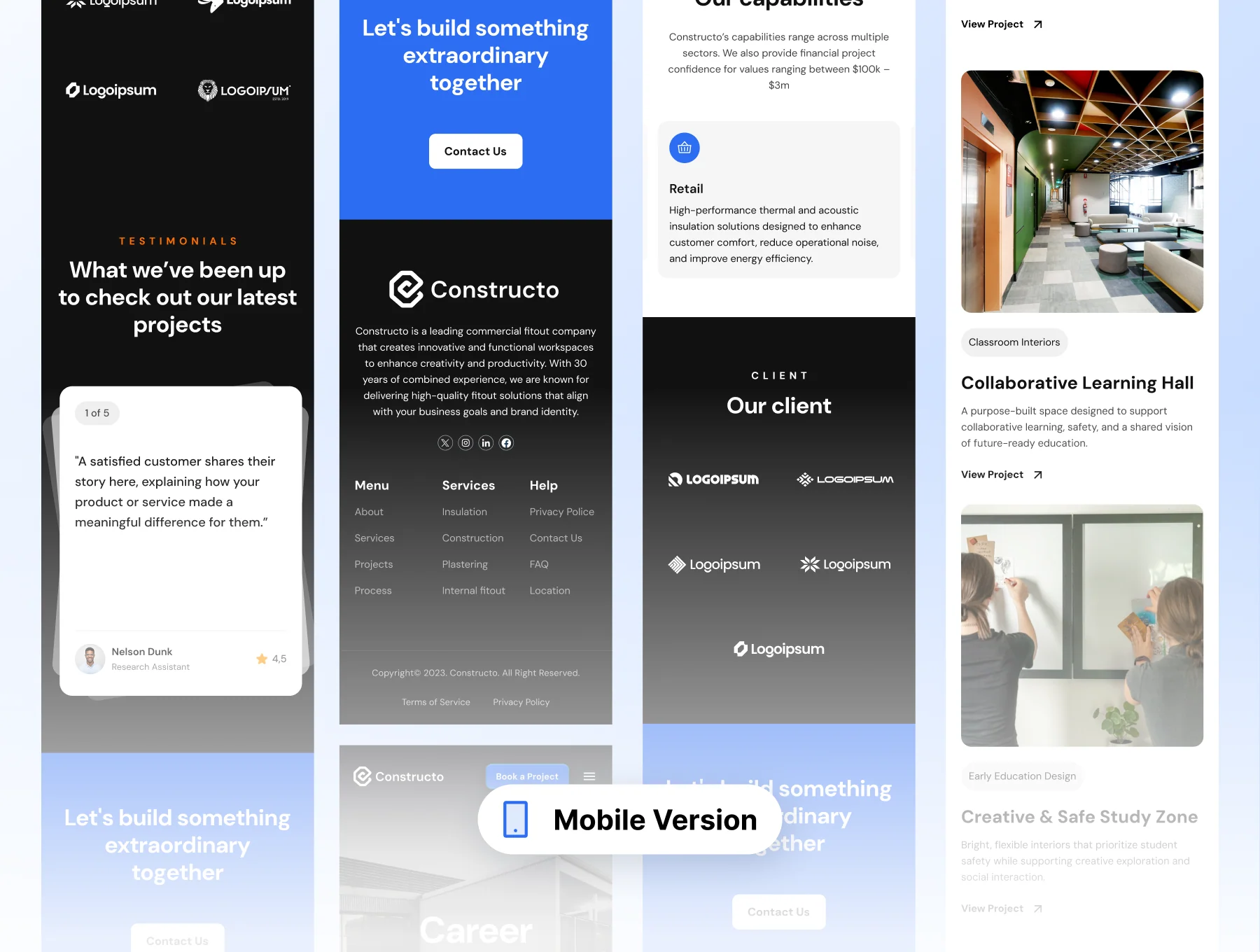 Constructo - Multipurpose Company Landing Page UI Kit 8