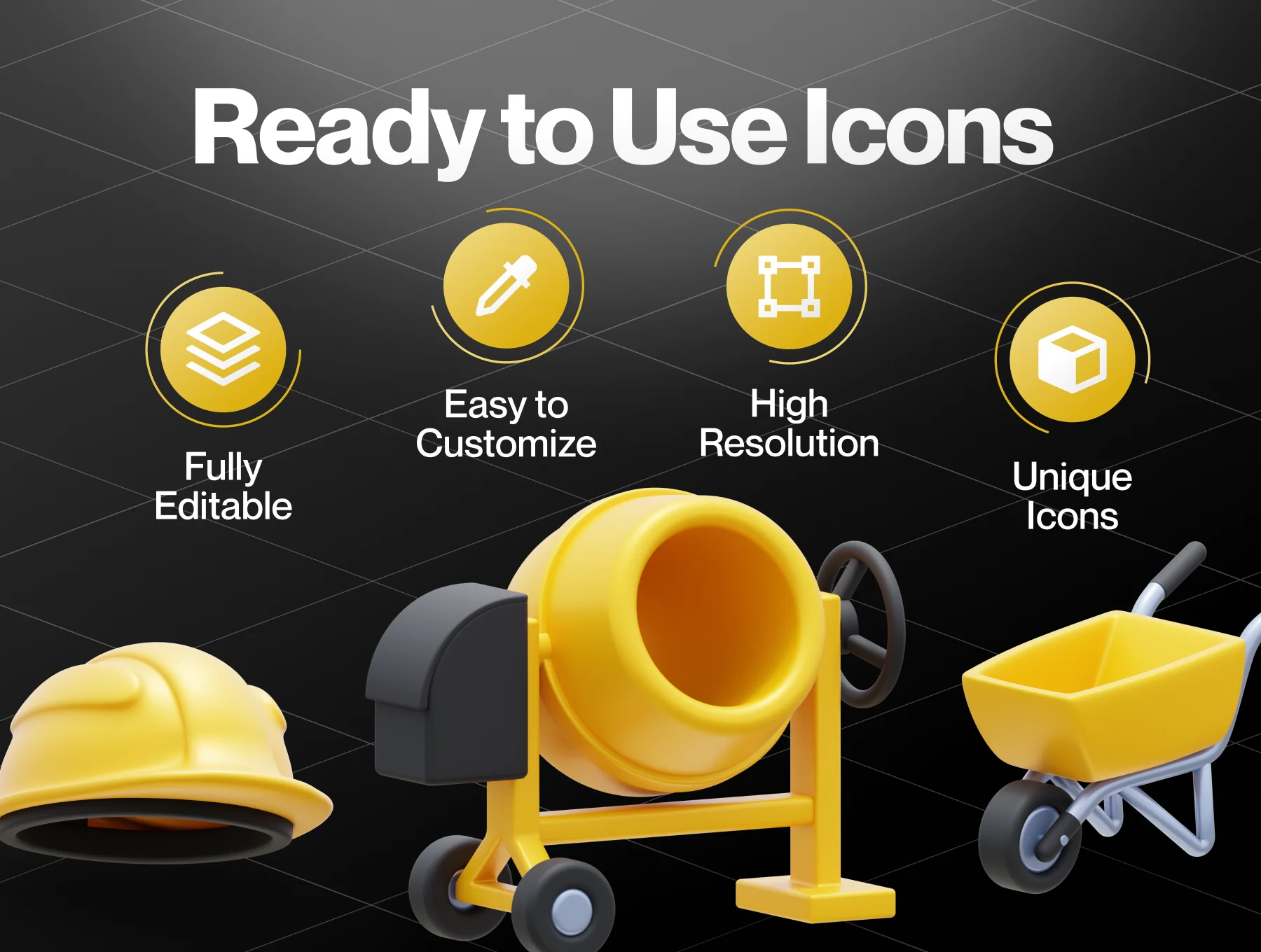 Construcy - Construction 3D Icon Set 3