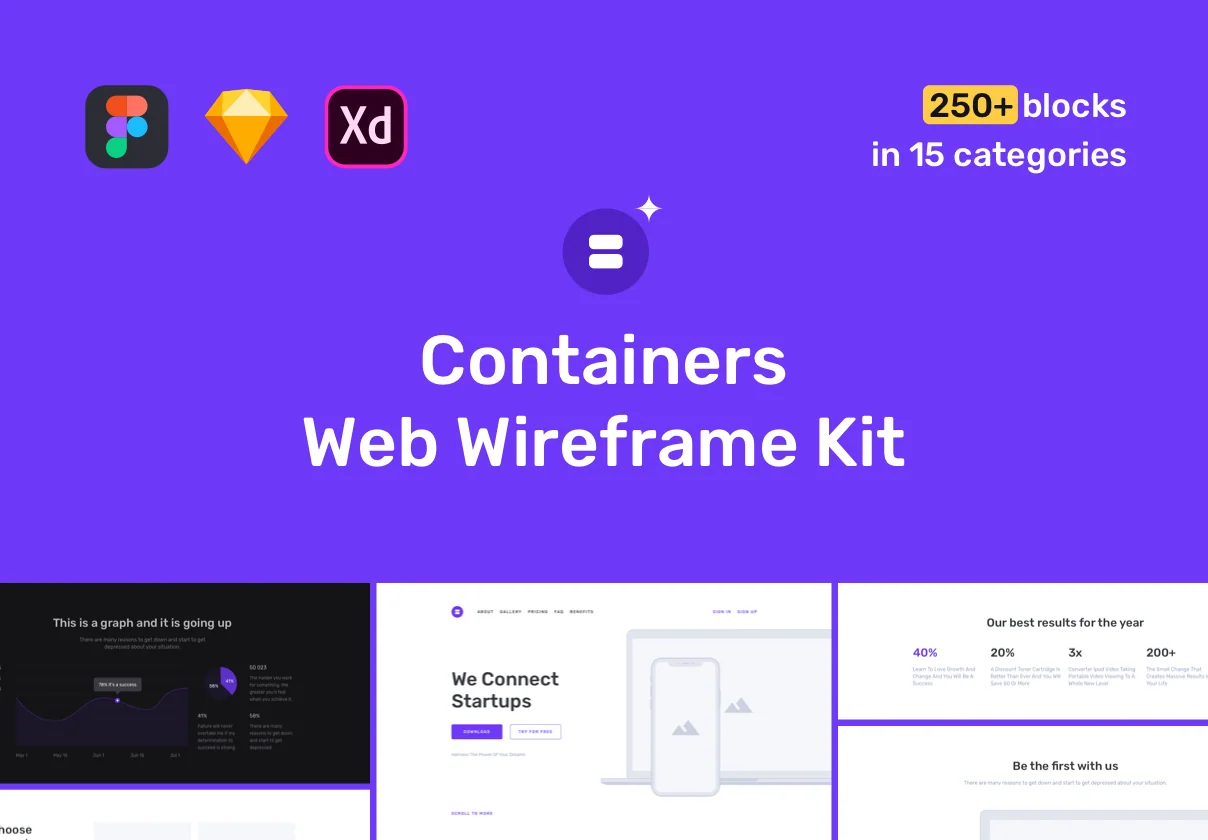 Containers Web Wireframe Kit