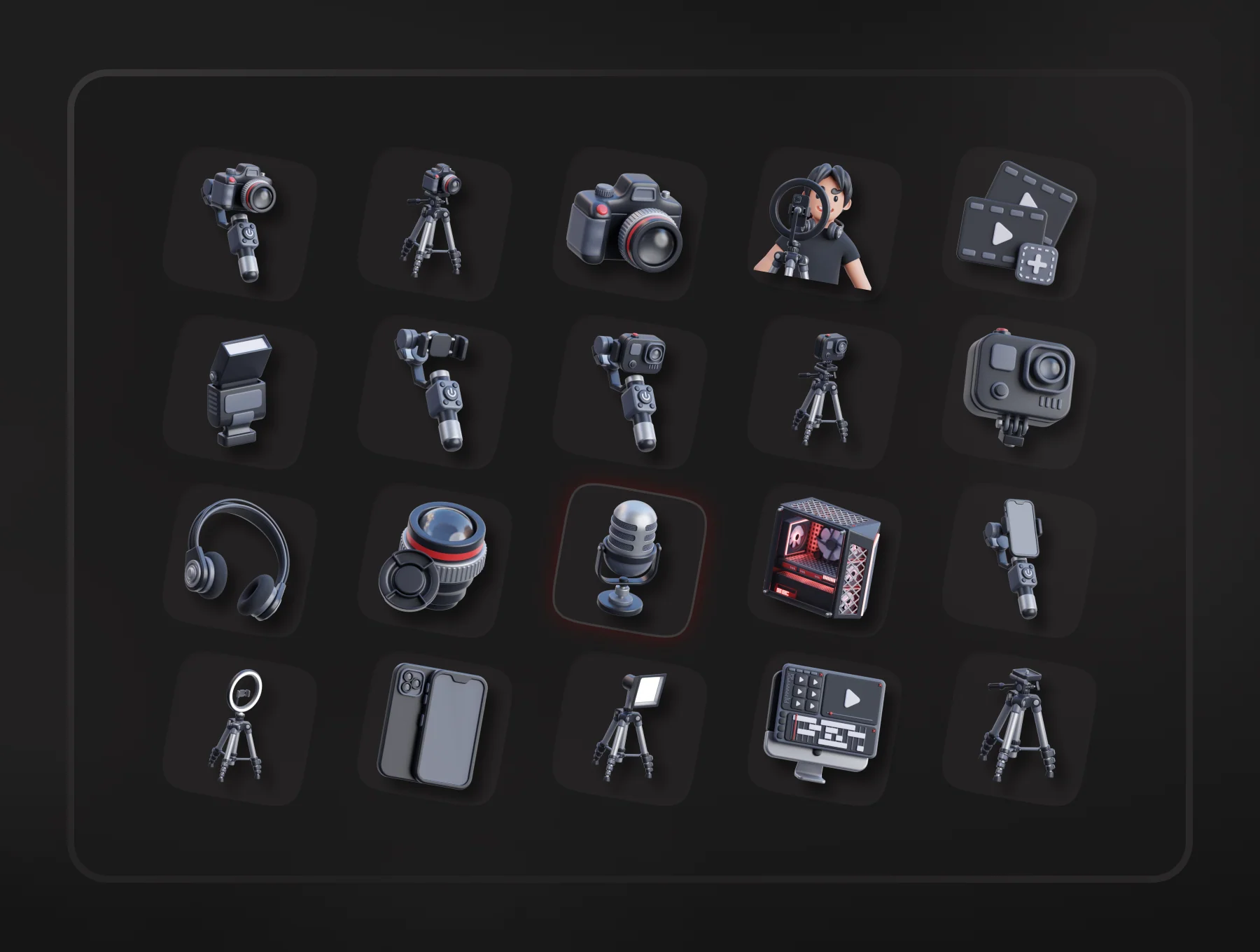 Content Creator 3D Icon Set 2