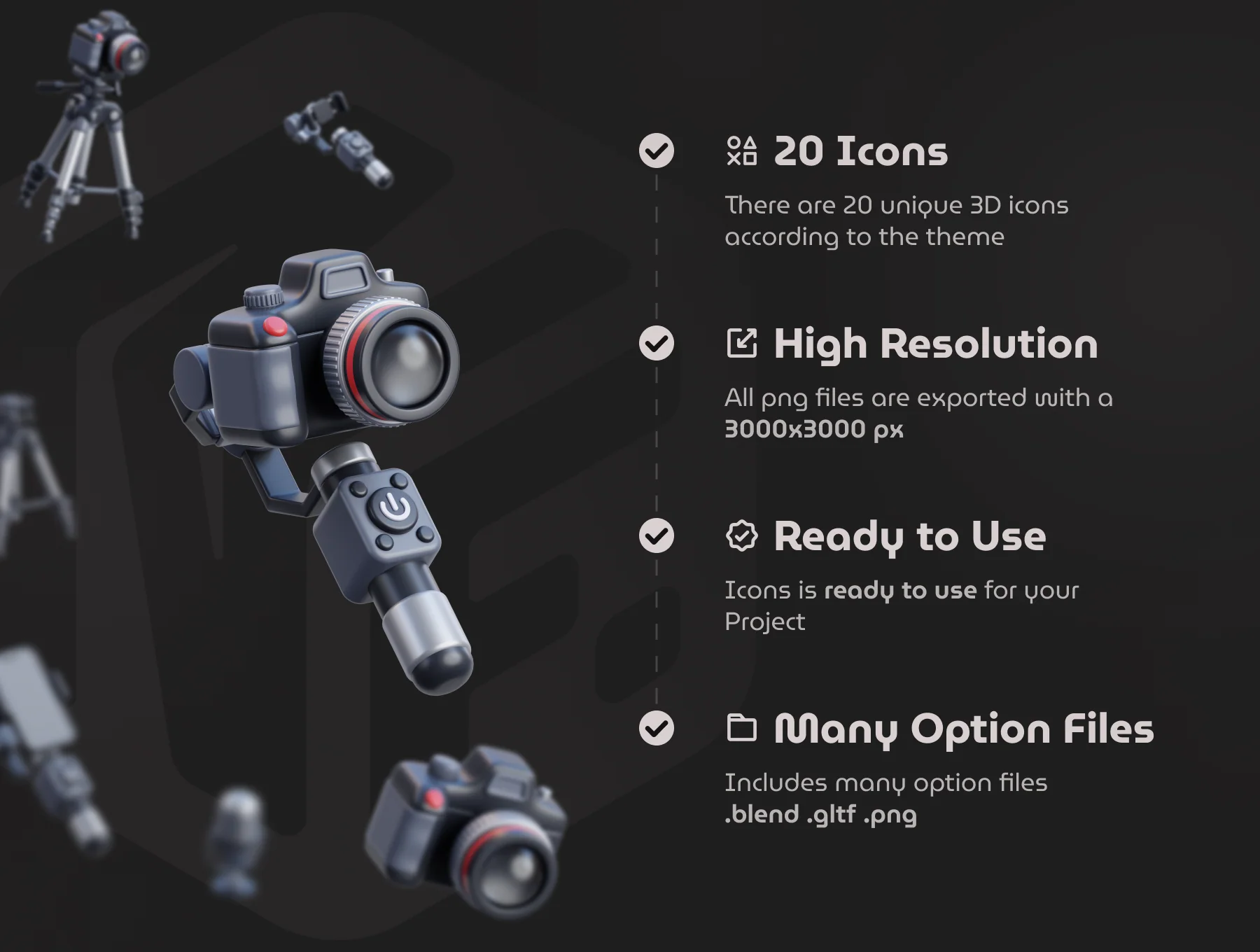 Content Creator 3D Icon Set 3