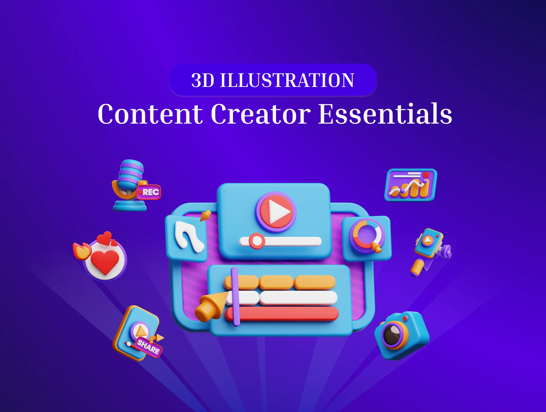 Content Creator Essentials 3D Illustration