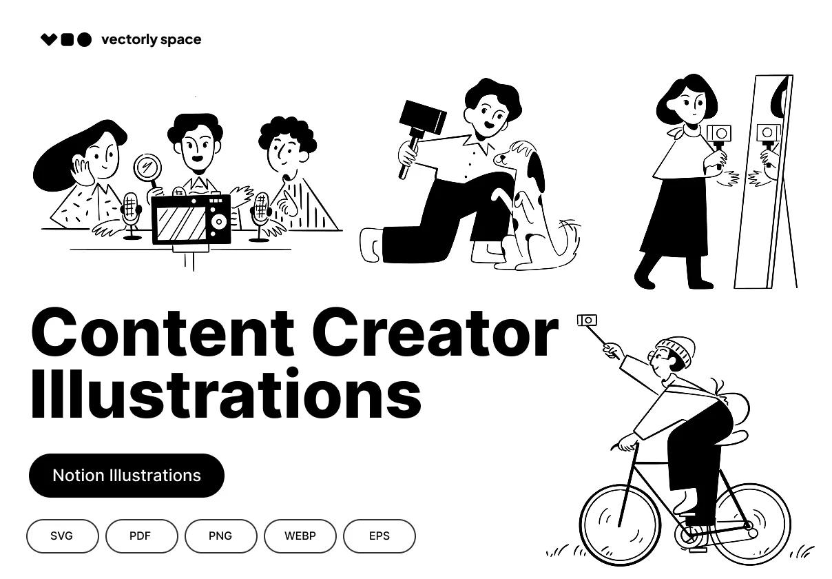 Content Creator Illustrations Notion Style