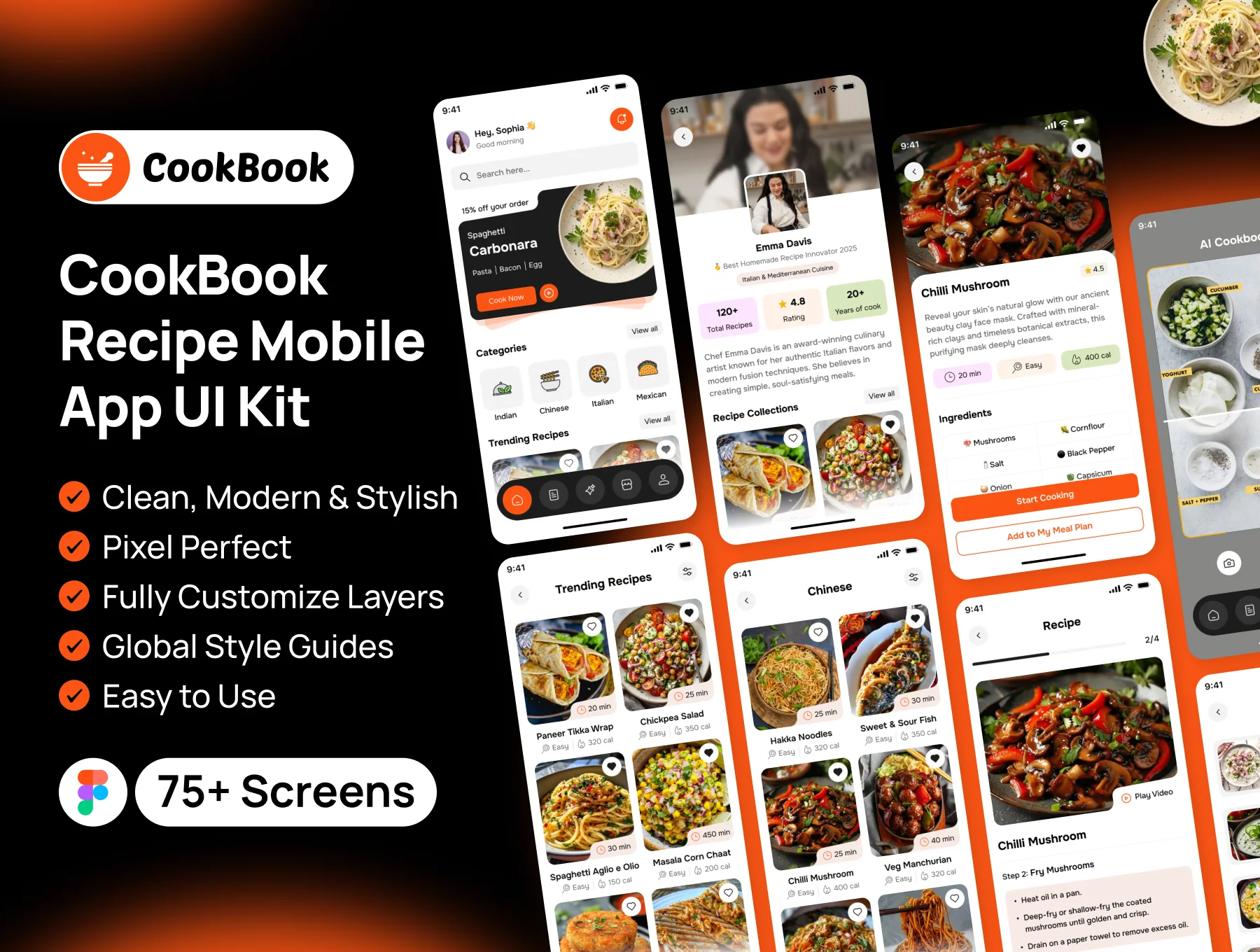 CookBook – Recipe Mobile App UI Kit