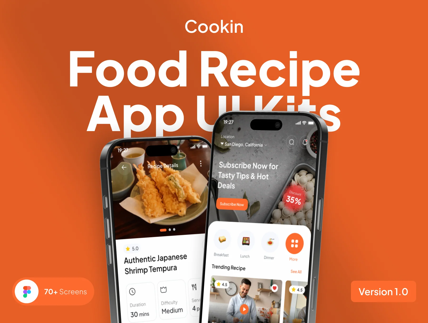 Cookin - Food Recipe App UI Kits
