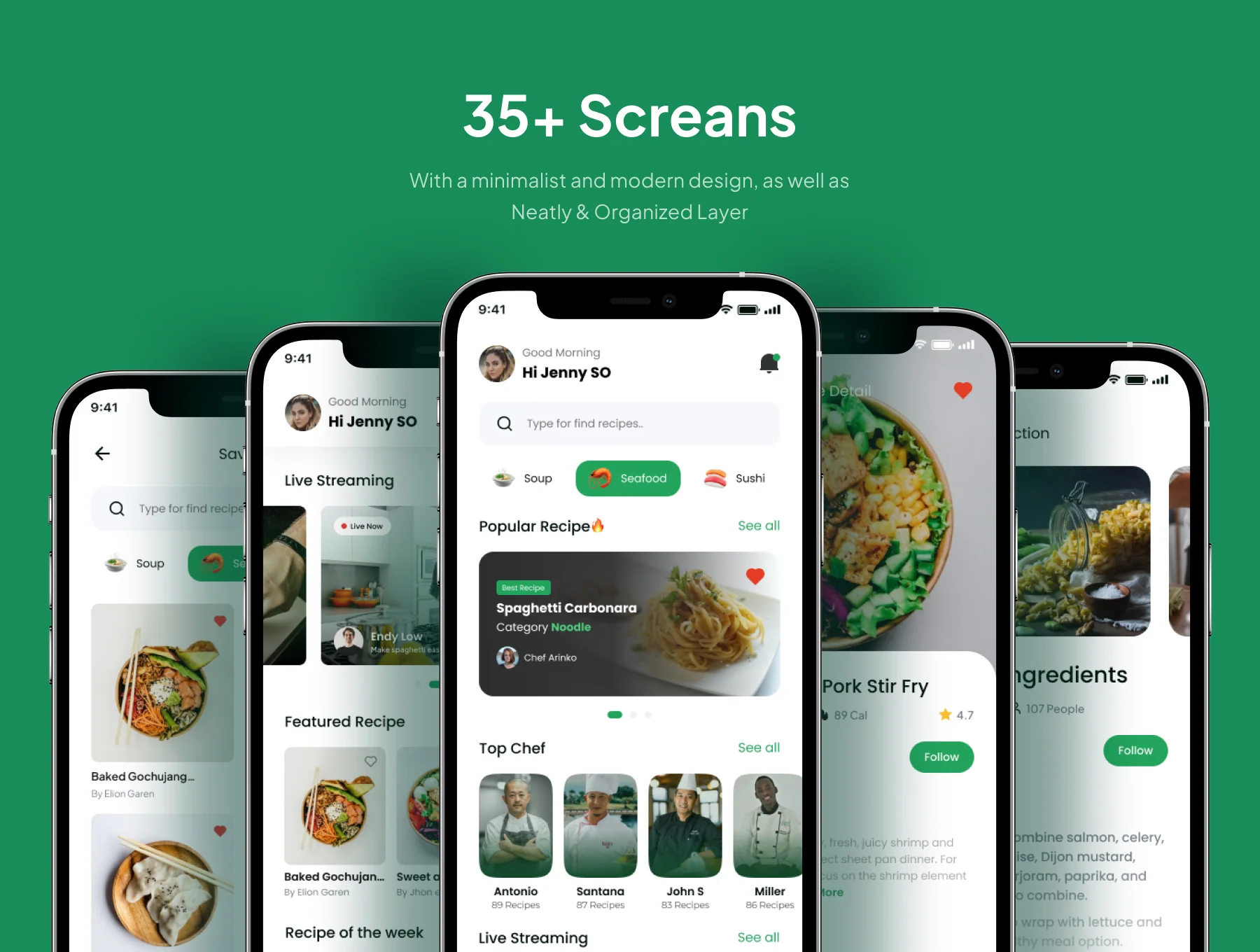 Cooklead - Food Recipe Apps IOS UI Kit 3