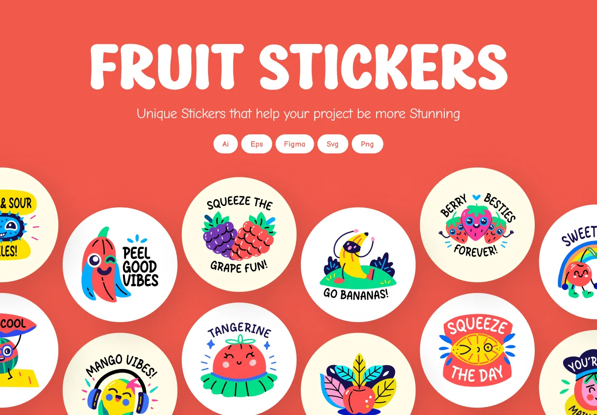 Cool Fruit Stickers Collection