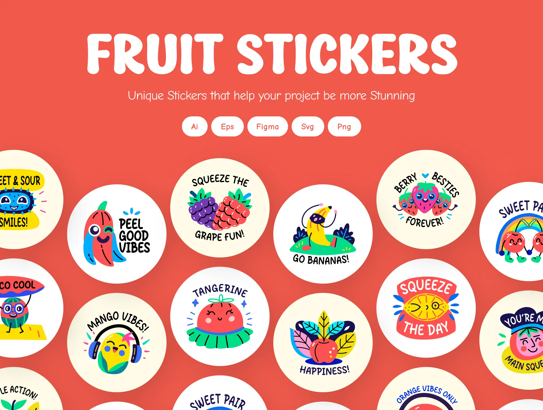 Cool Fruit Stickers Collection