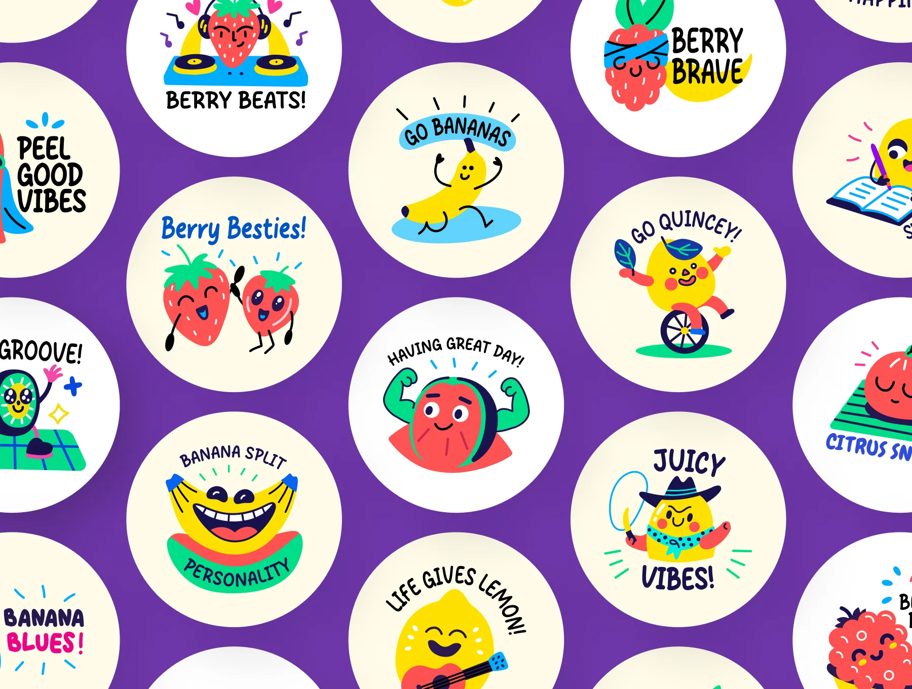 Cool Fruit Stickers Collection 5