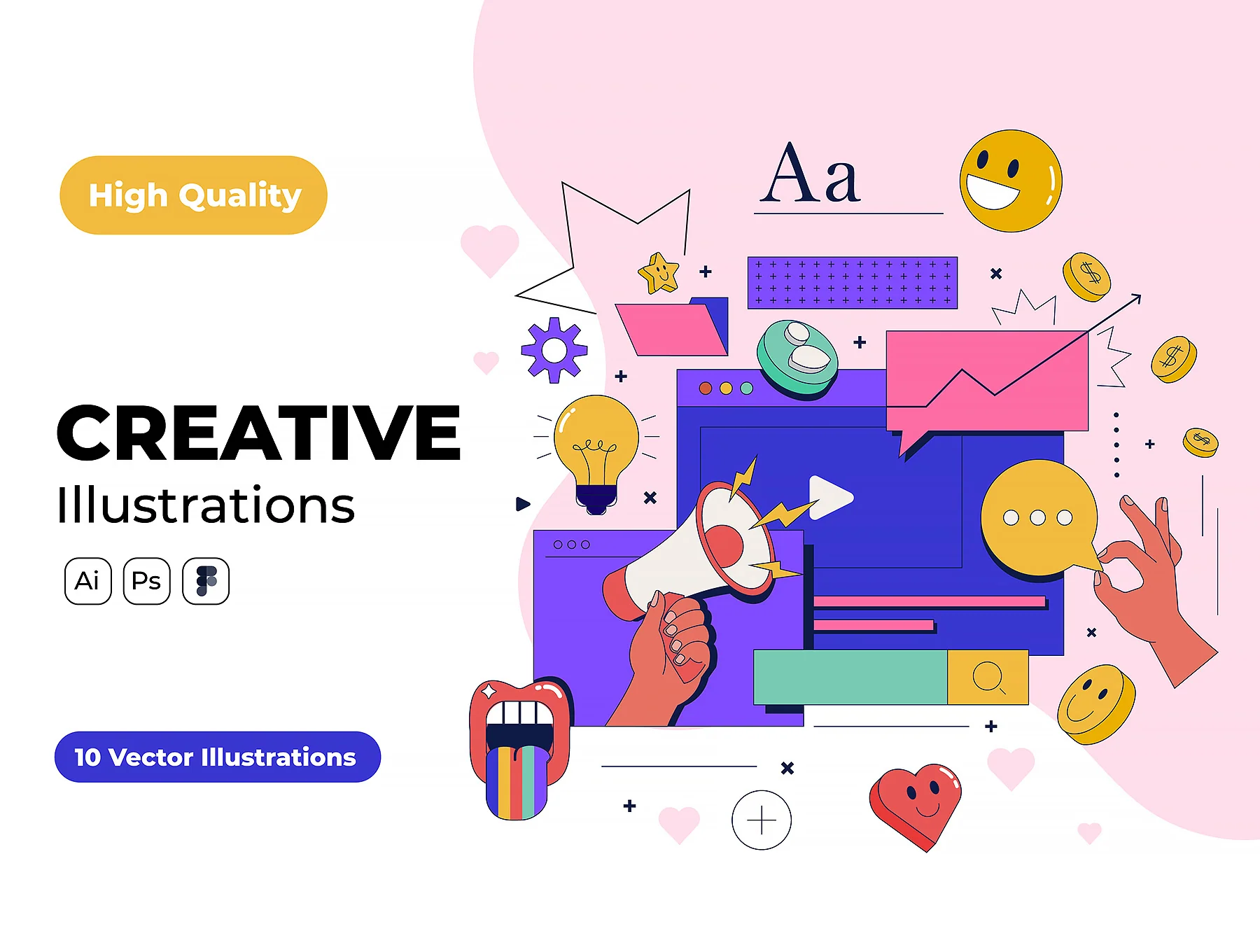 Cool Trendy UI Illustrations design