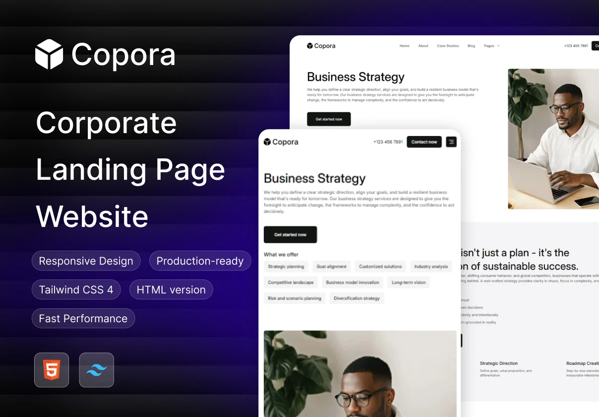 Copora - Tailwind CSS Business Consulting & Corporate Website