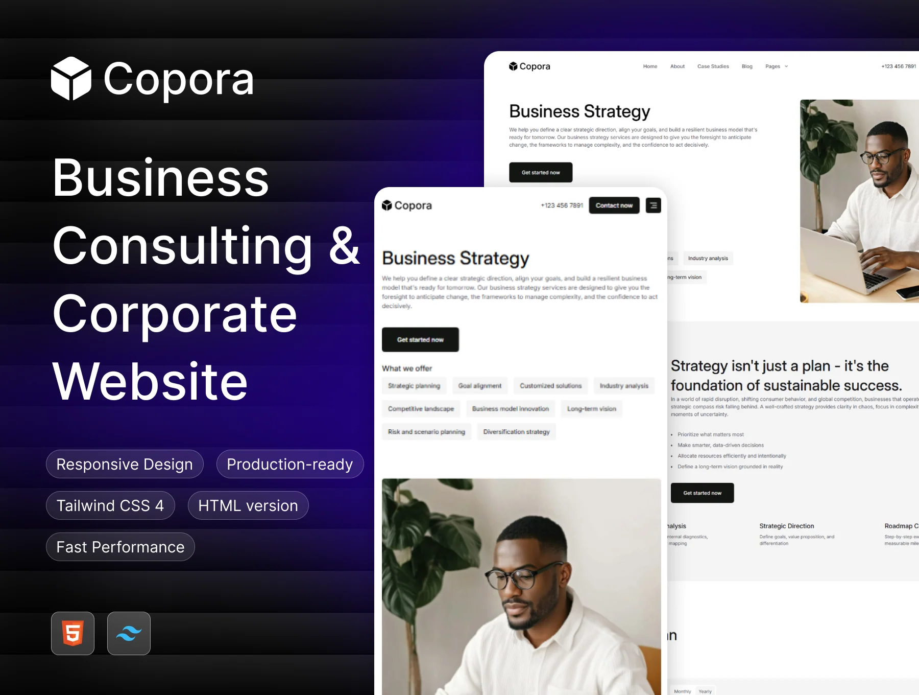 Copora - Tailwind CSS Business Consulting & Corporate Website