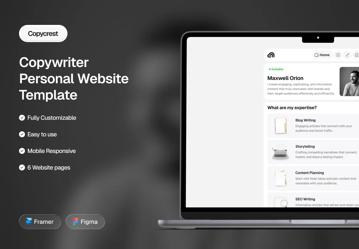 Copycrest - Copywriter Portfolio Website Template