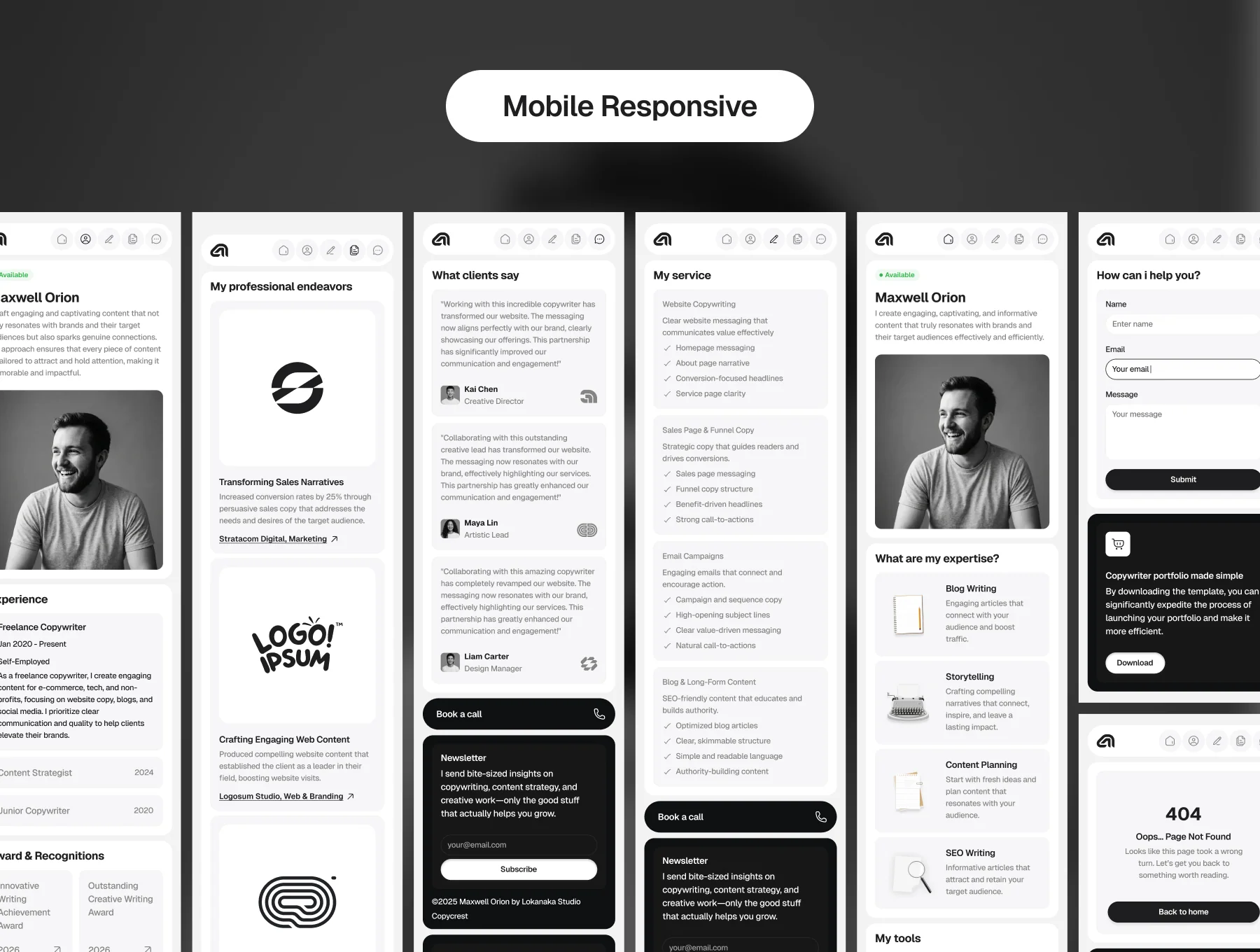Copycrest - Copywriter Portfolio Website Template 10