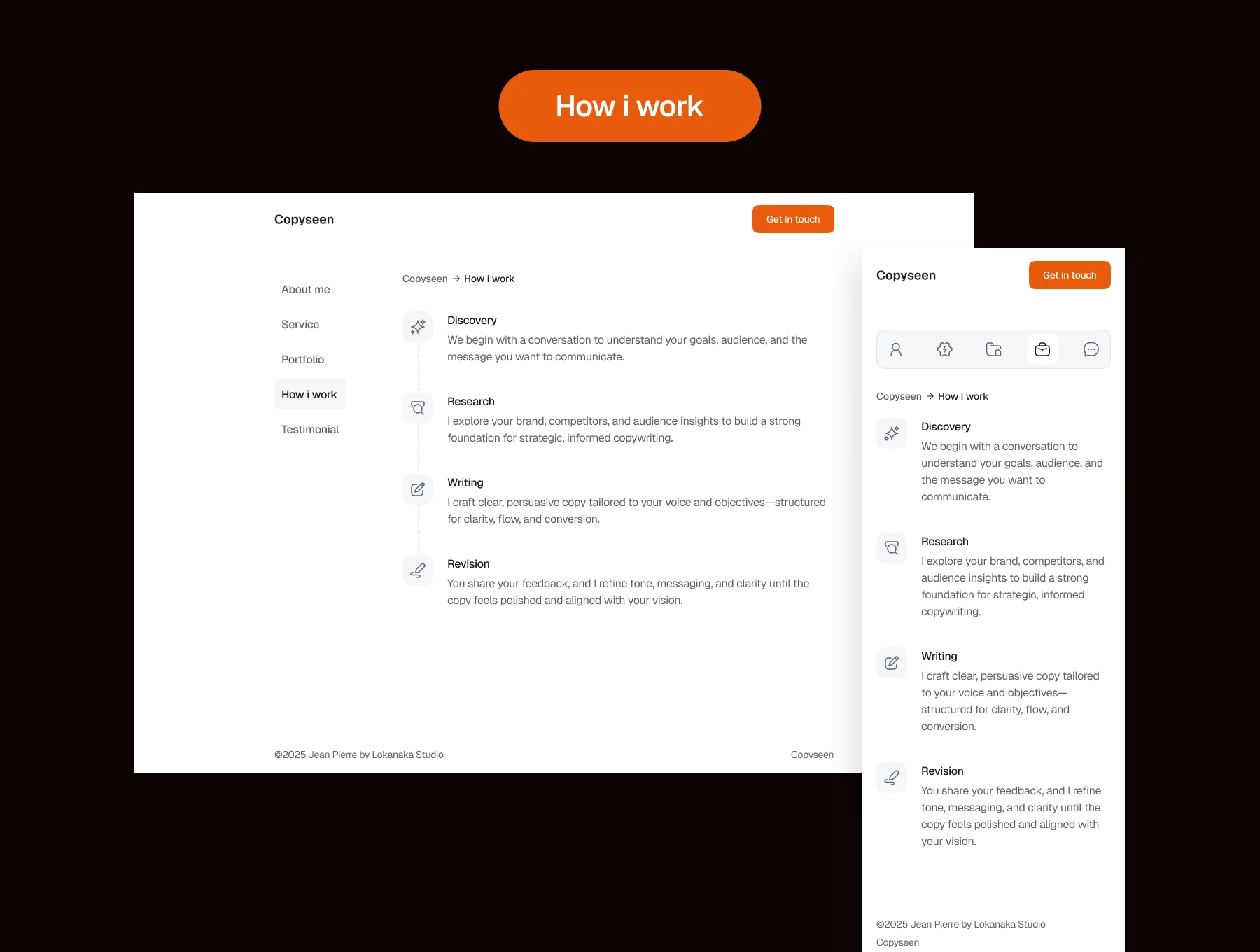 Copyseen  - Copywriter Portfolio Website Template 3
