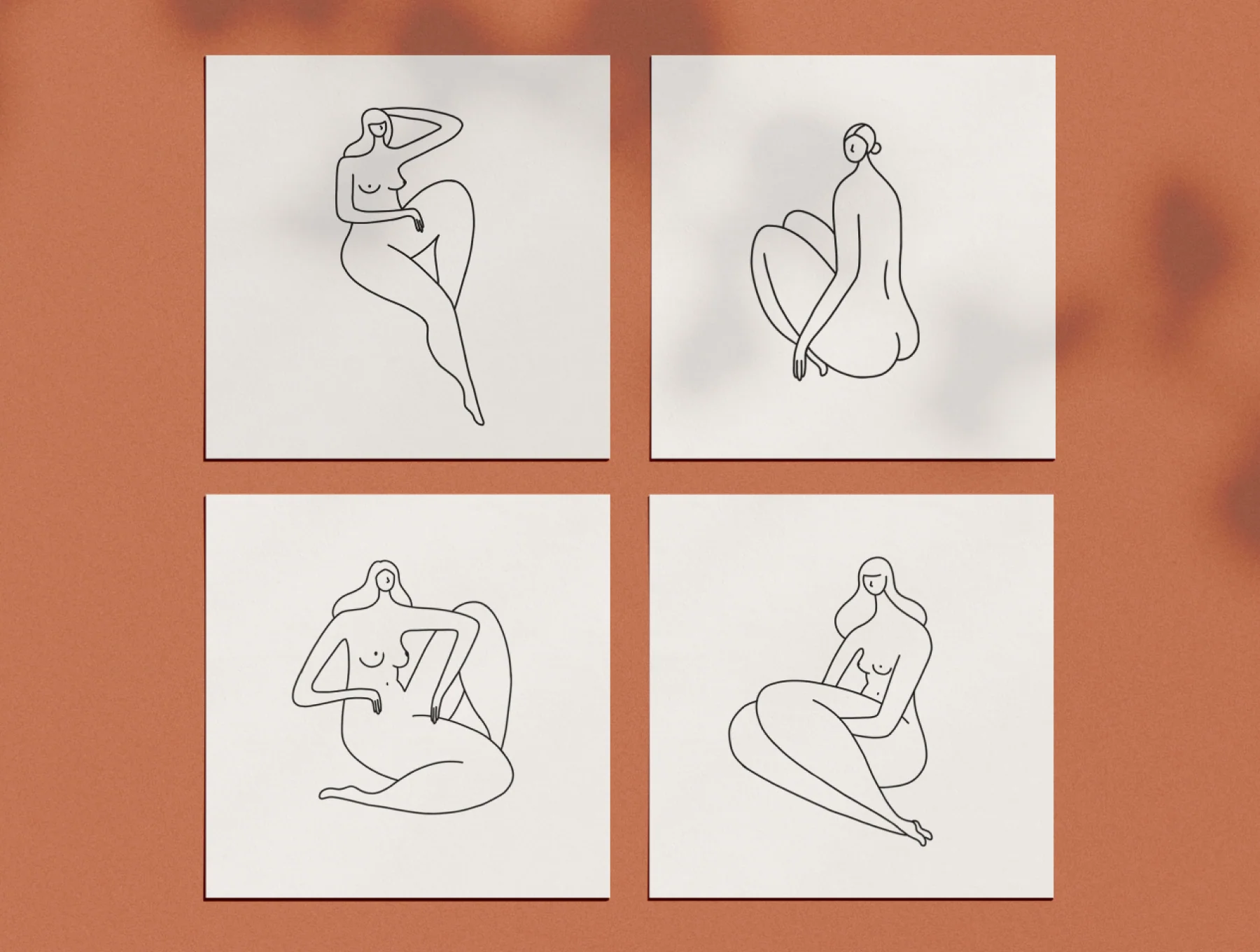 Coral Feminine Line Drawings 10