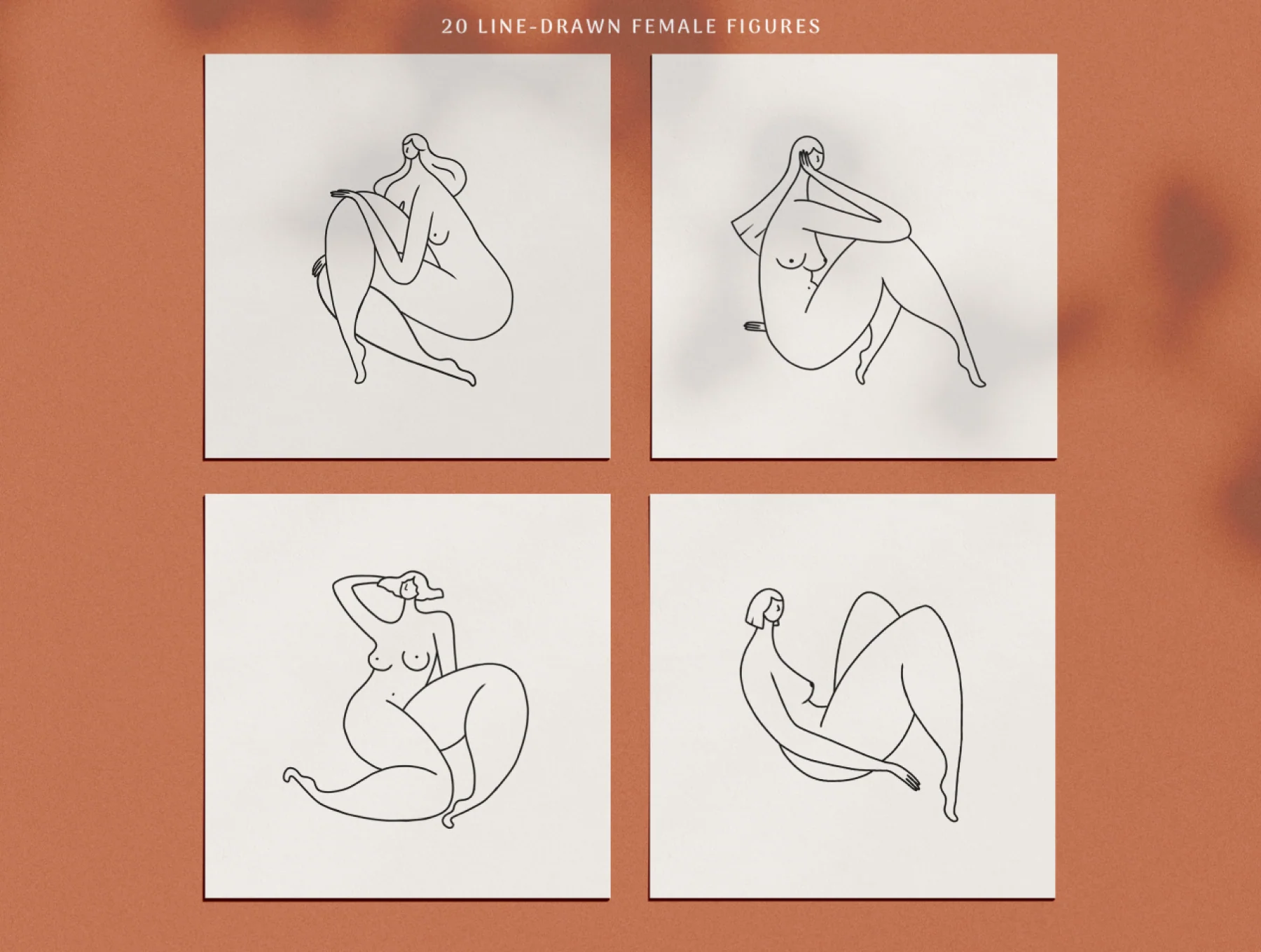 Coral Feminine Line Drawings 6