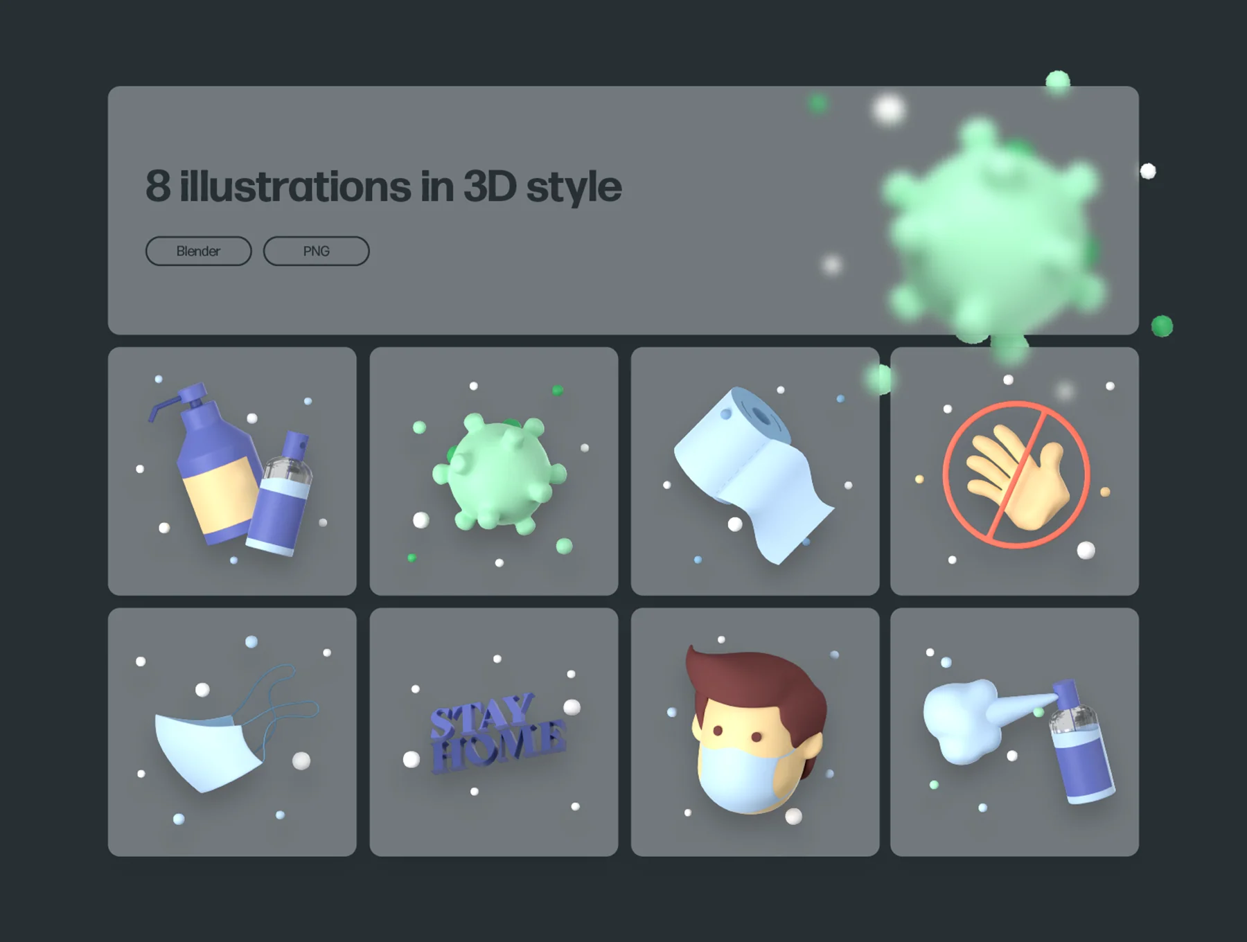 Coronavirus 3D Pack 2