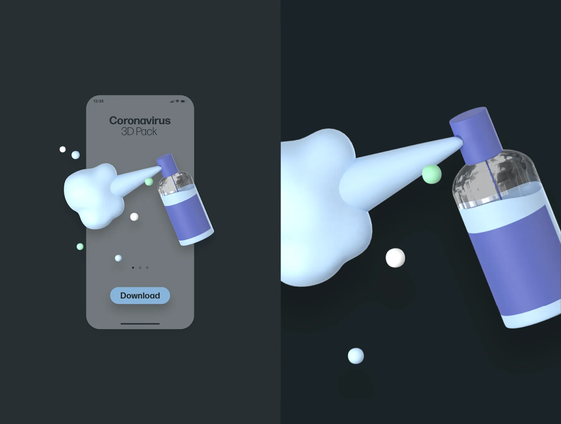Coronavirus 3D Pack 6