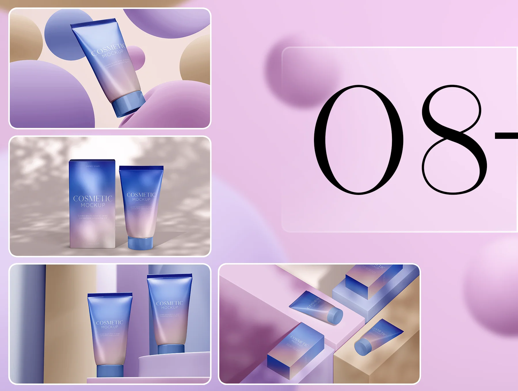 Cosmetic Tube & Box Mockup Set 7
