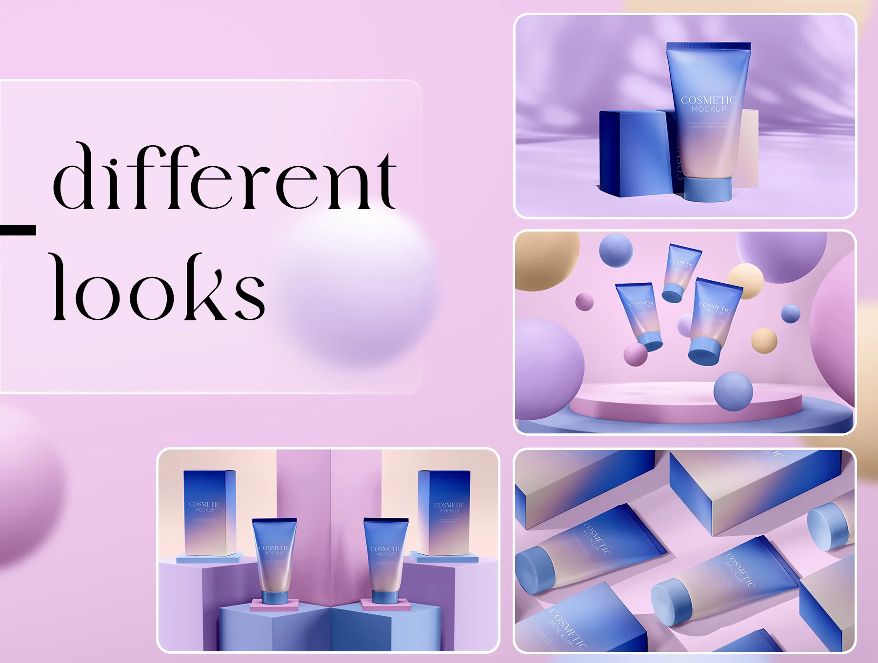 Cosmetic Tube & Box Mockup Set 8
