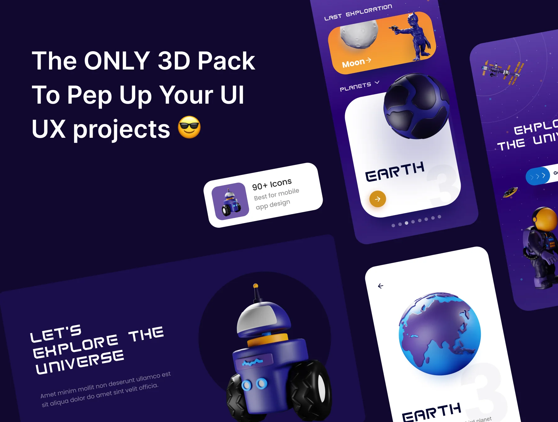 Cosmic 3D | Space Station 3D Icon Pack 3