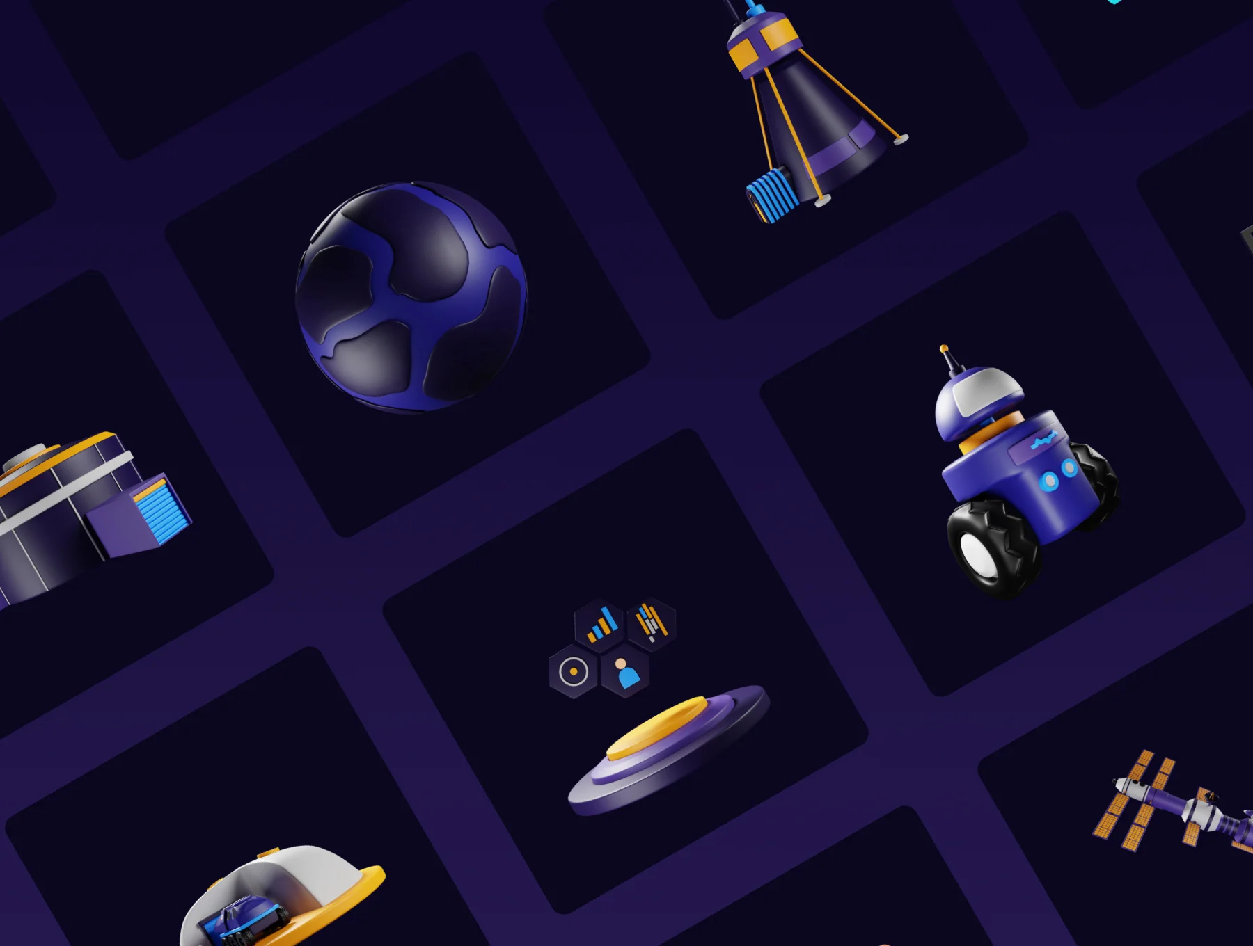Cosmic 3D | Space Station 3D Icon Pack 5