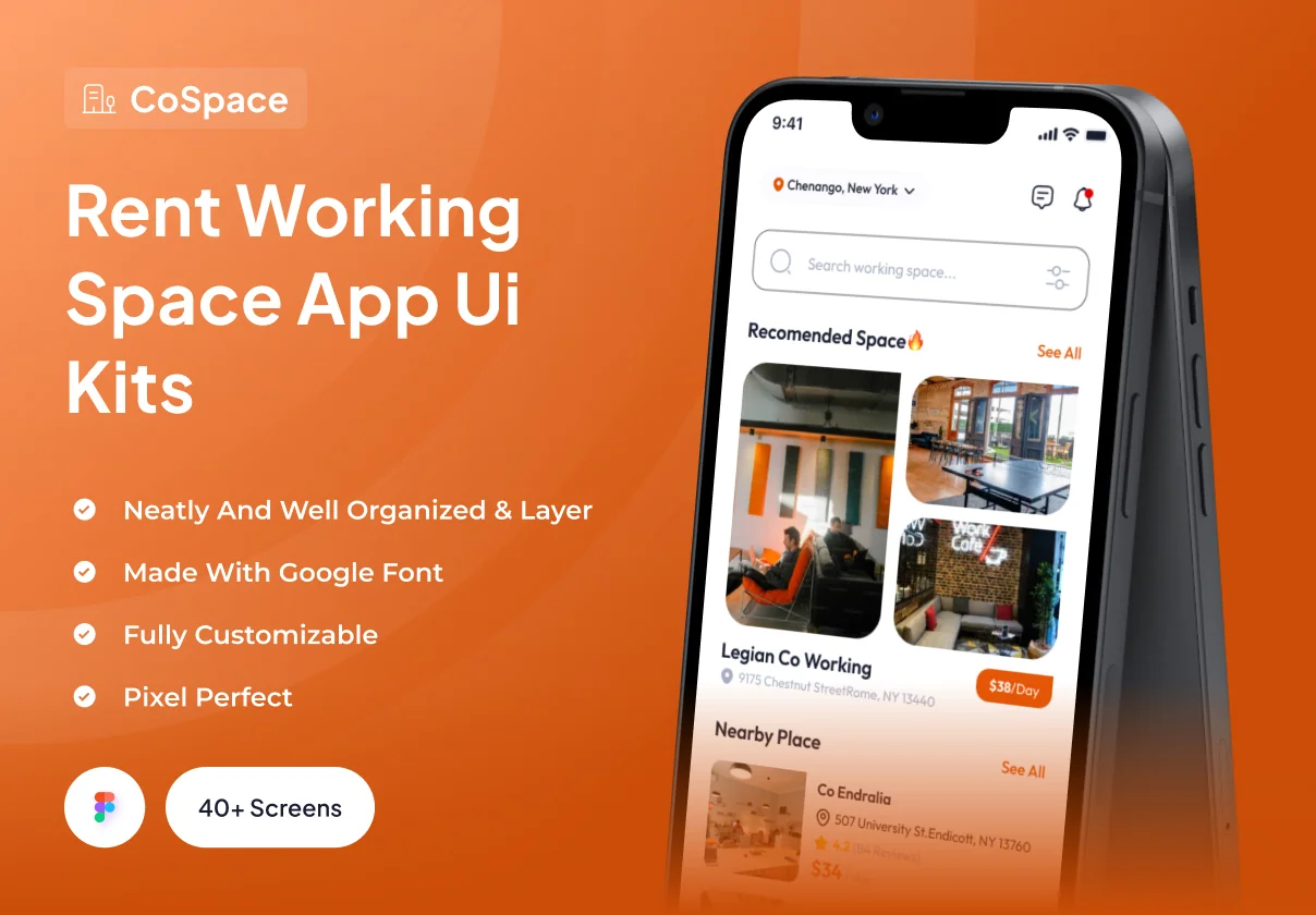 CoSpace - Rent Working Space App Ui Kits