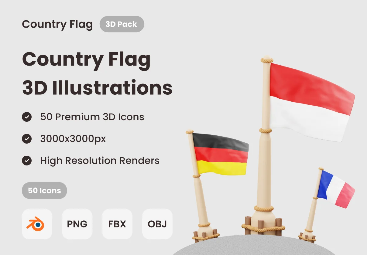 Country Flag 3D Illustration