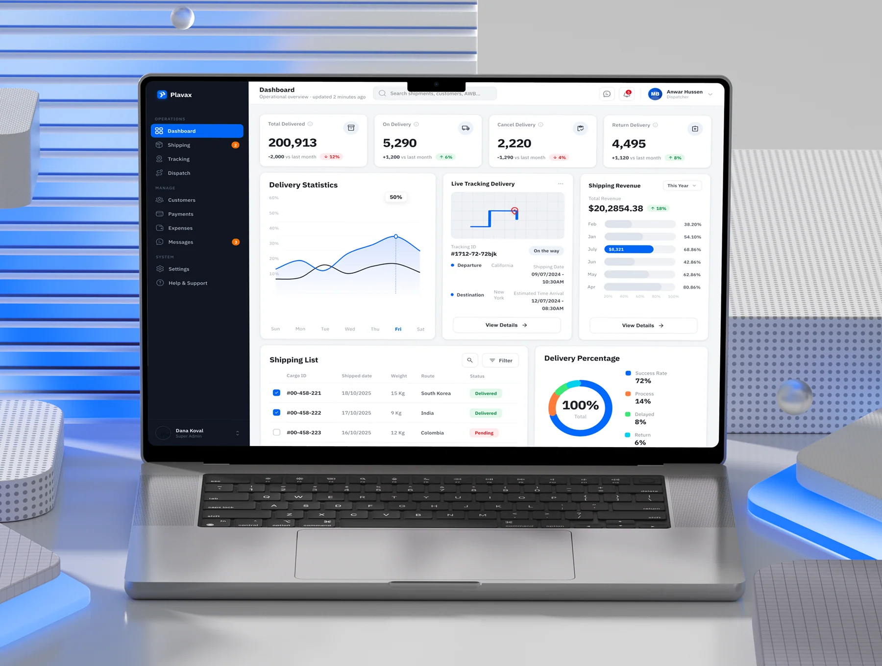 Courier Shipment Management HTML Web App Design 2