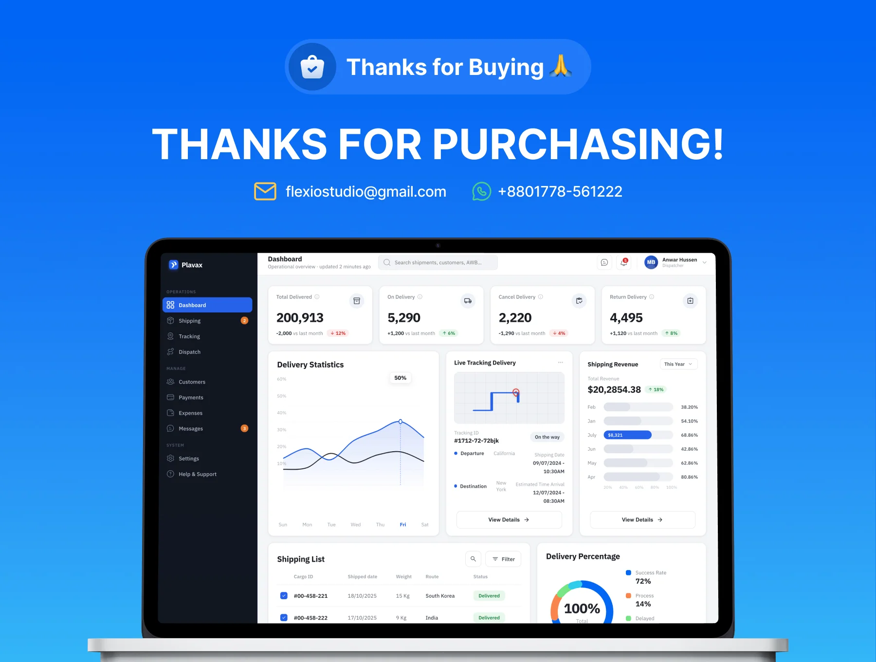 Courier Shipment Management HTML Web App Design 5
