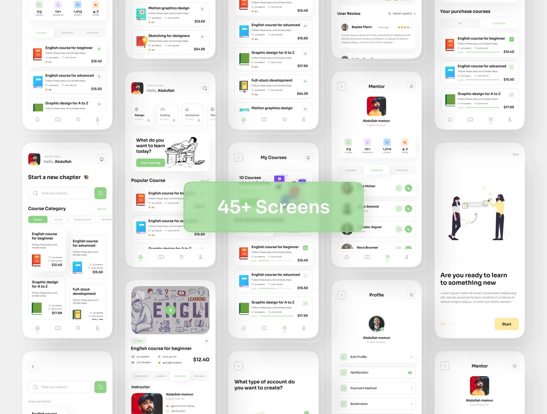 Coursa - Online Learning Mobile App UI Kit 3