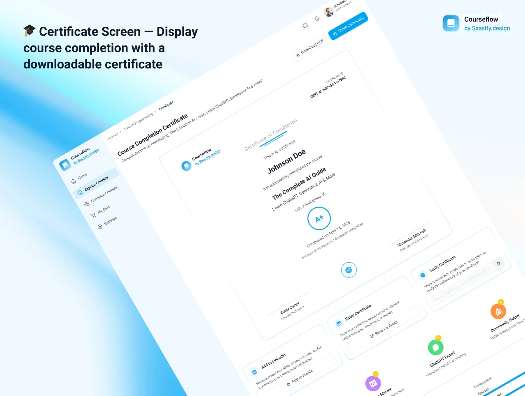CourseFlow UI Kit — Modern eLearning Web App Design 4