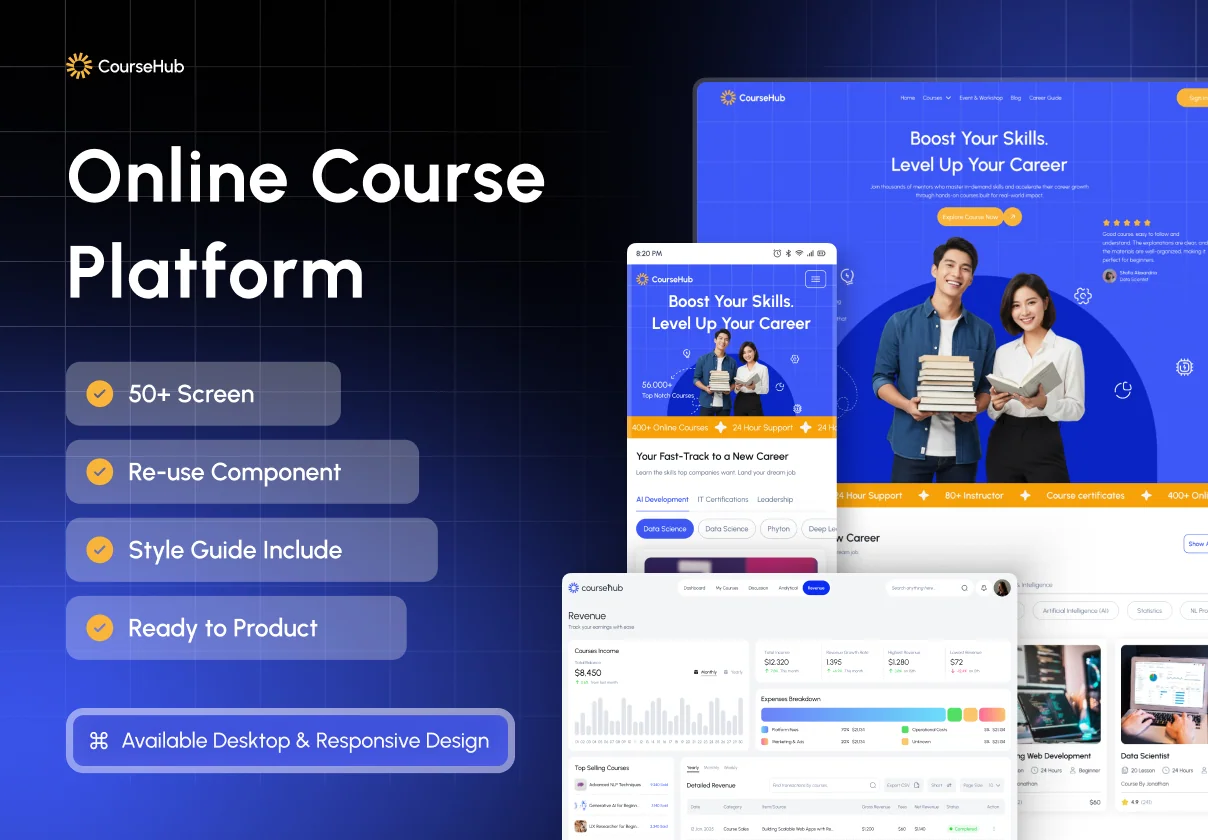 CourseHub - Online Course UI Kit