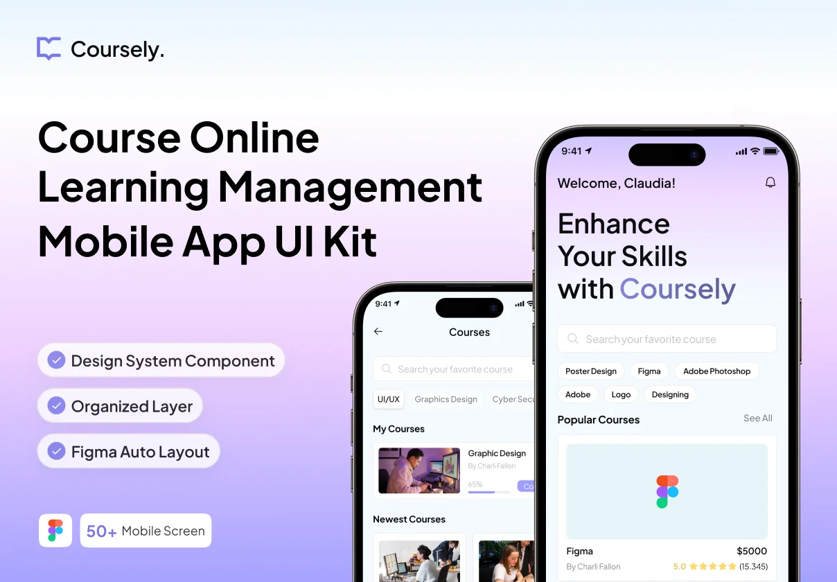 Coursely – LMS Mobile UI Kit