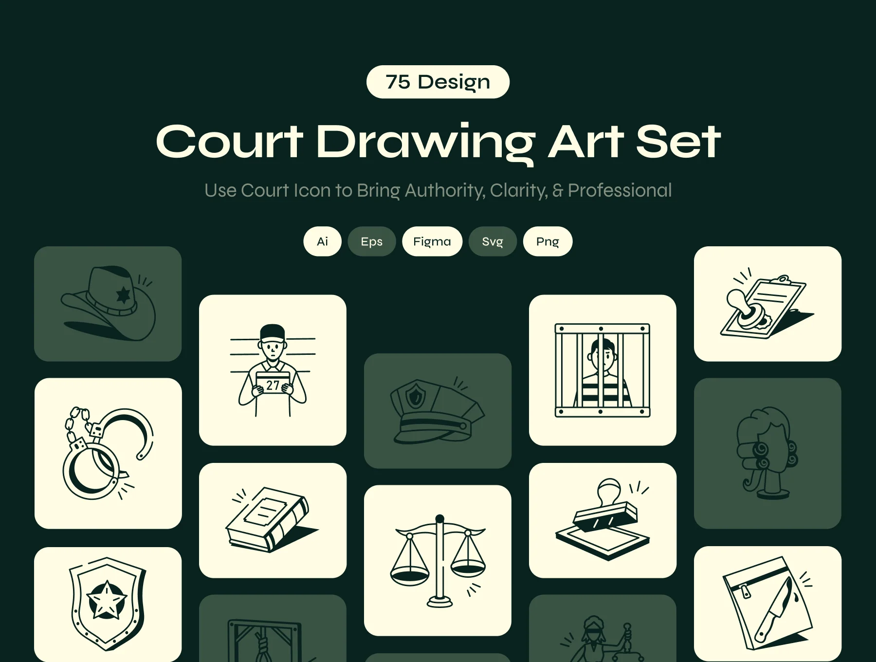 Court Drawing Art Set