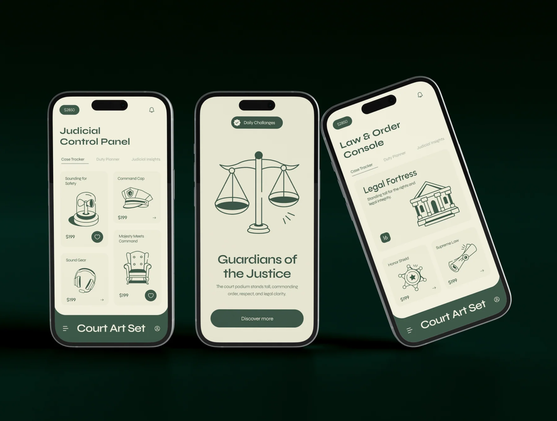 Court Drawing Art Set 3