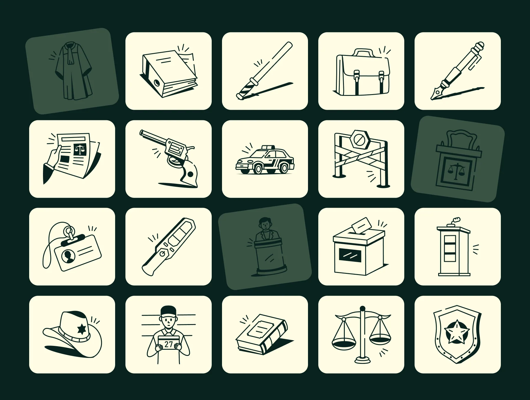 Court Drawing Art Set 6
