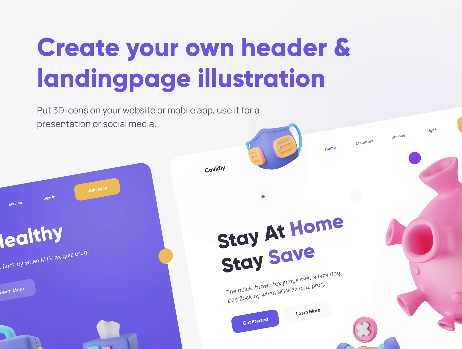 Covidly - Covid-19 3D Icon Set 6