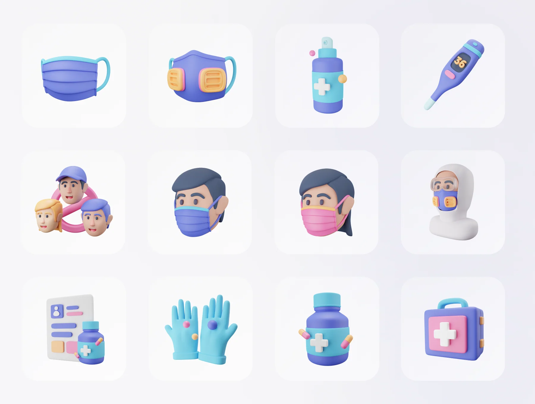 Covidly - Covid-19 3D Icon Set 8