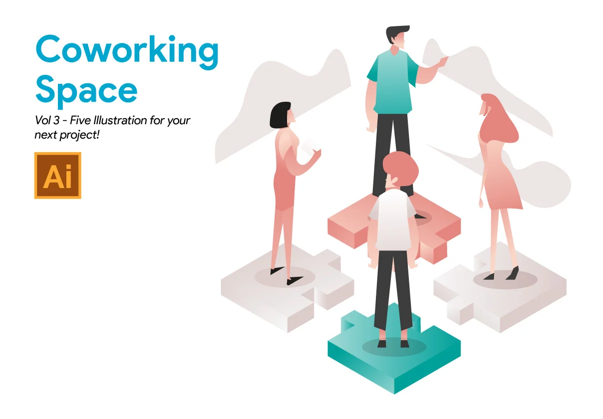 Coworking Space Illustration Vol 3