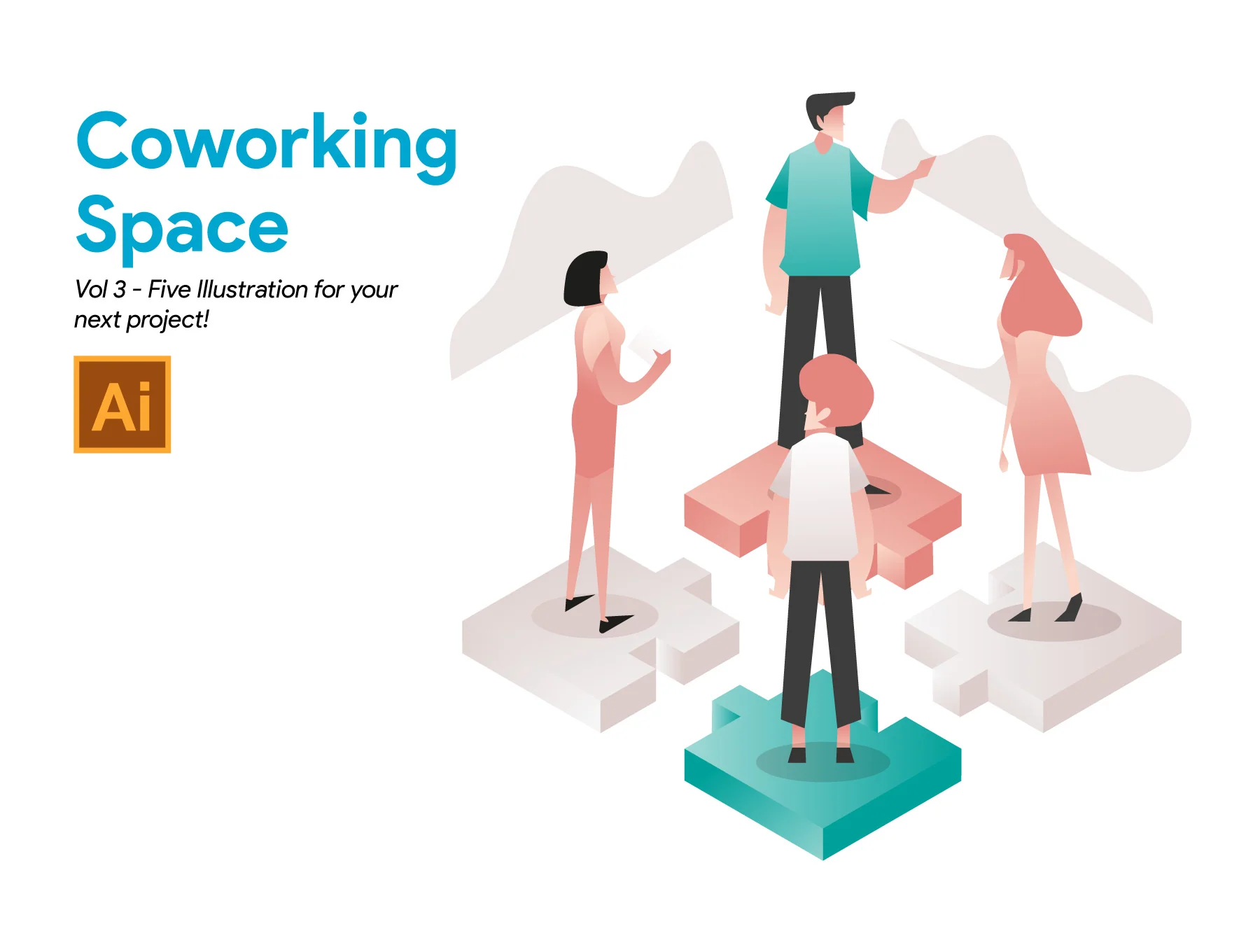 Coworking Space Illustration Vol 3
