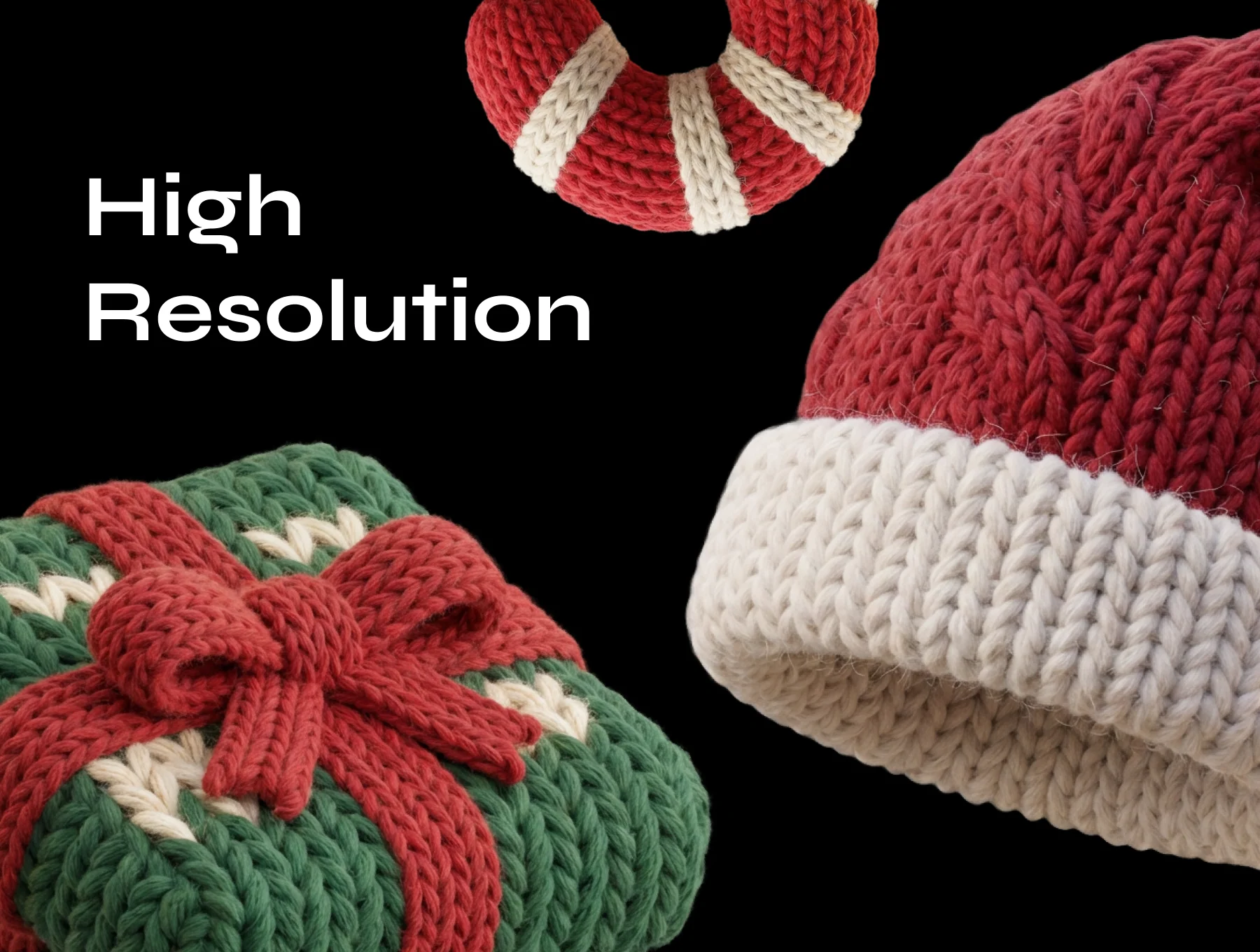 Cozy Knitted Christmas 3D Icons 3