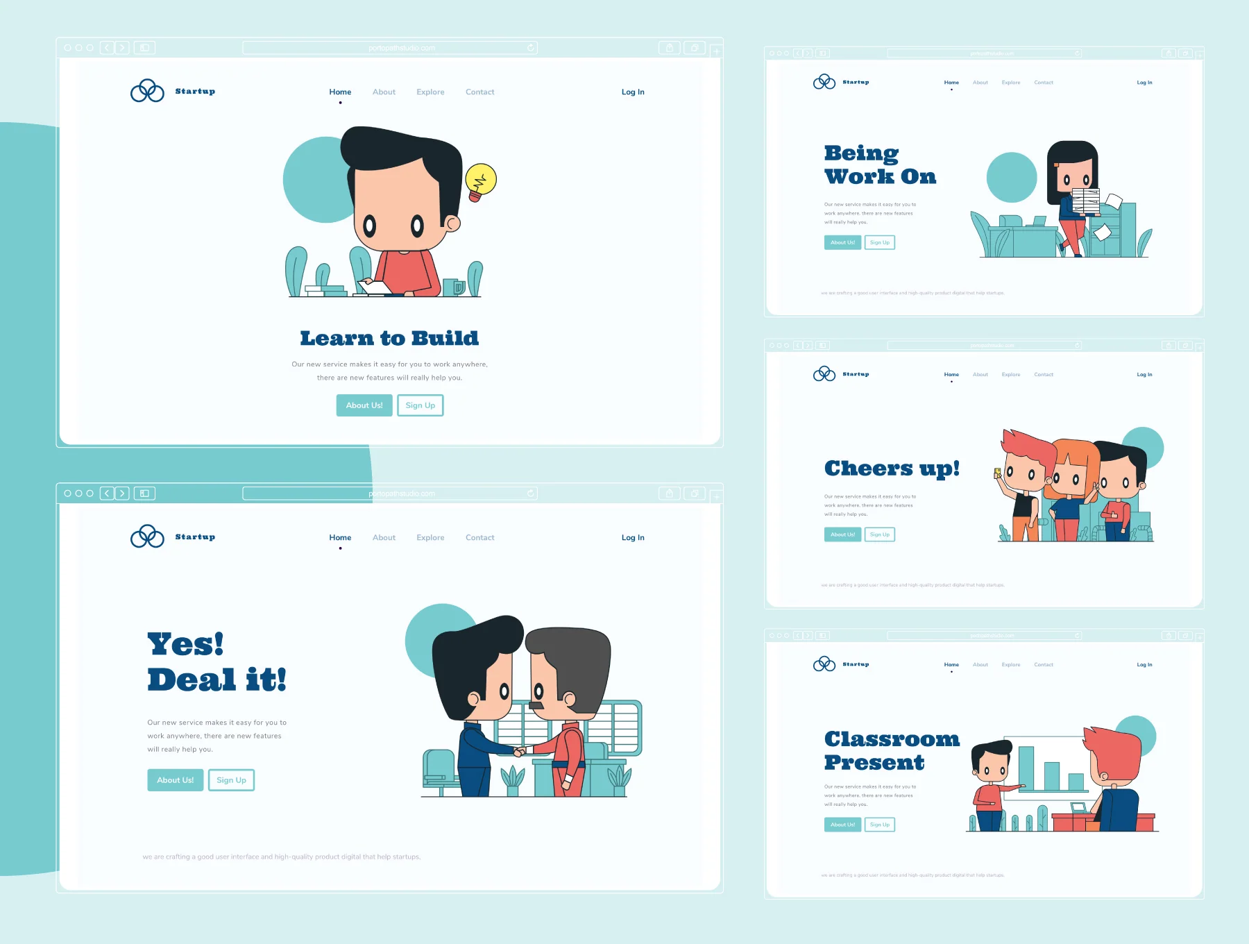 Crafted Unique Illustration Startup Team! 4