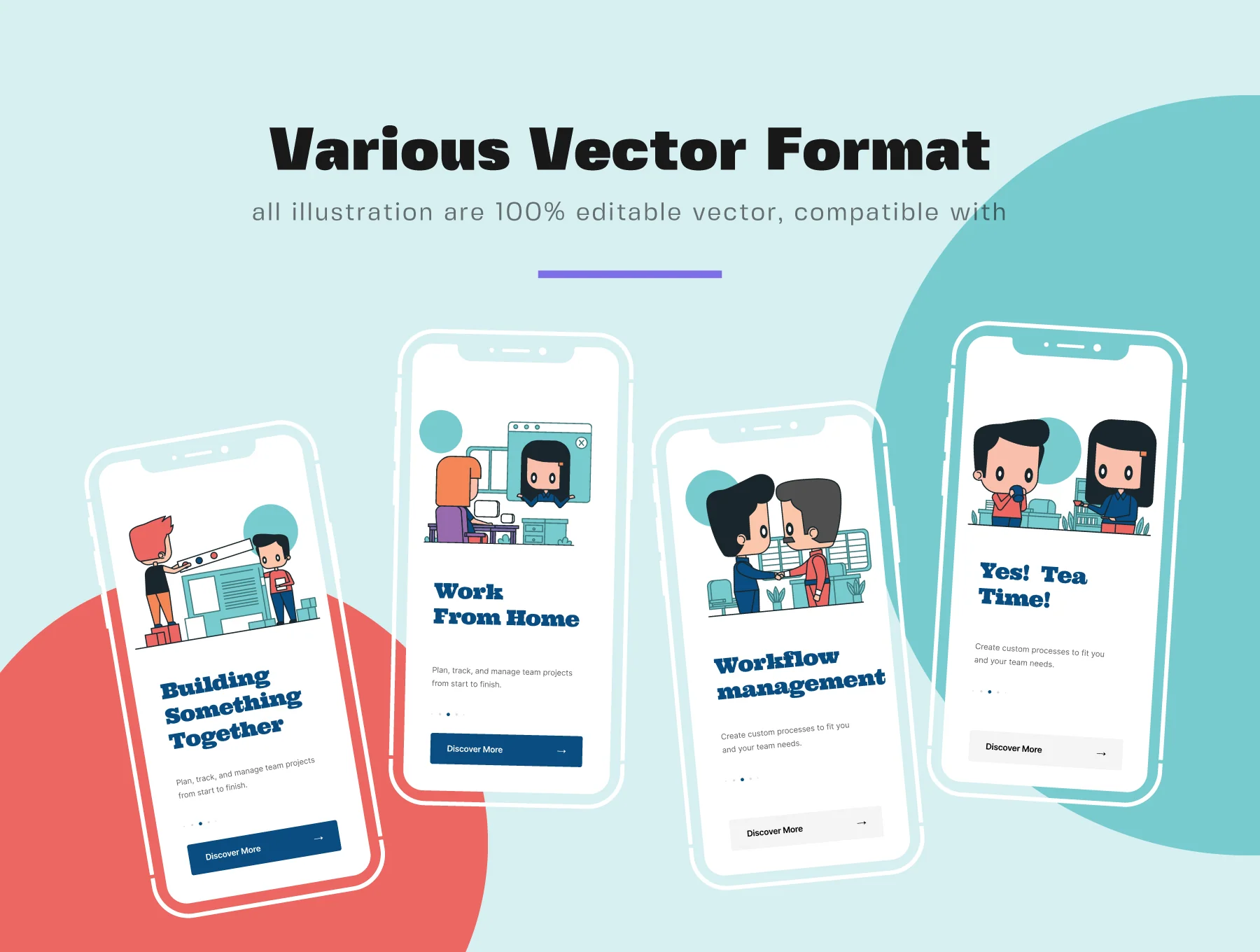 Crafted Unique Illustration Startup Team! 5
