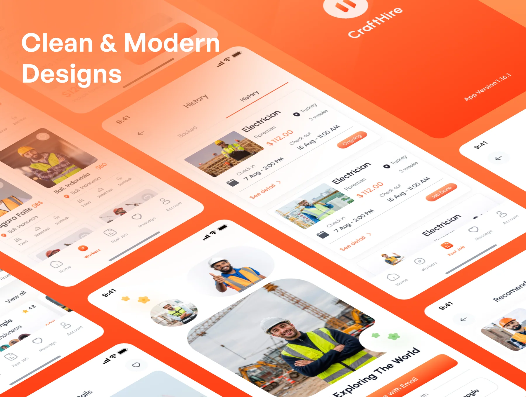 CraftHire – Skilled Worker Hiring Mobile App UI Kit 5