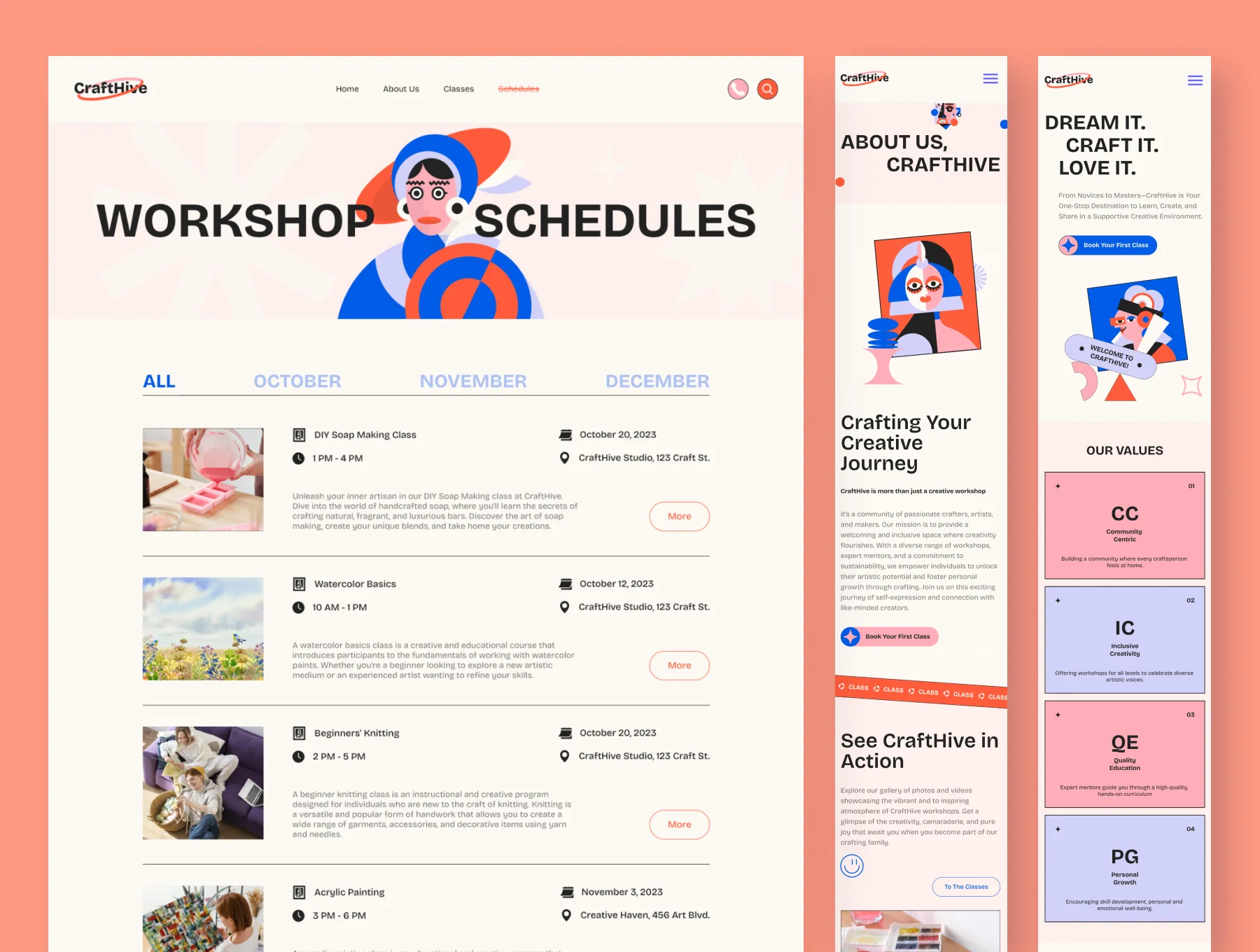 CraftHive - Creative Workshop Website Framer Template 4
